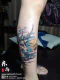 小腿 鹿 纹身 (2).JPG